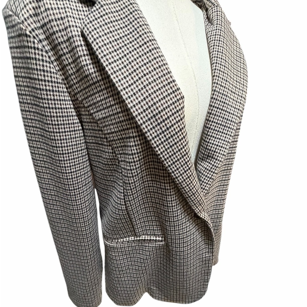 ICHI Women's Classic Brown and Tan Houndstooth Blazer XXL - Picture 2 of 16